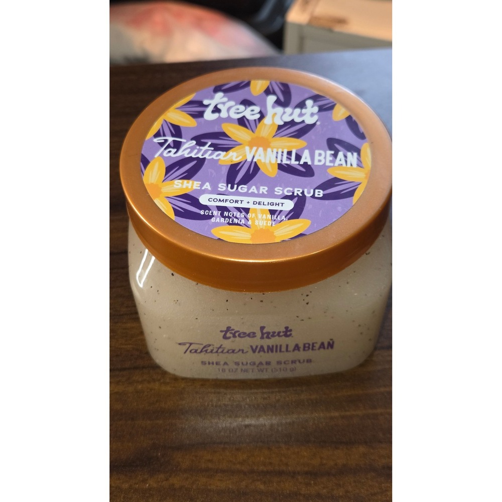 Tree Hut Tahitian Vanilla Bean Shea Sugar Scrub 18oz Body Exfoliator NEW